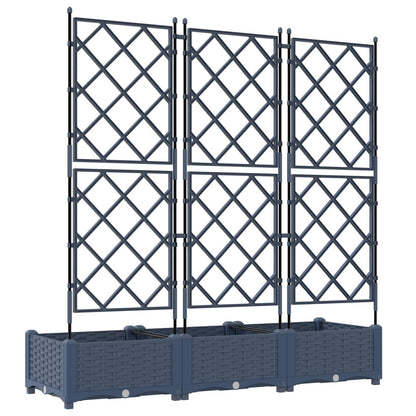 Garden Planter 3 pcs Grey 120 x 40 x 125.5 cm Plastic