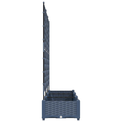 Garden Planter 3 pcs Grey 120 x 40 x 125.5 cm Plastic