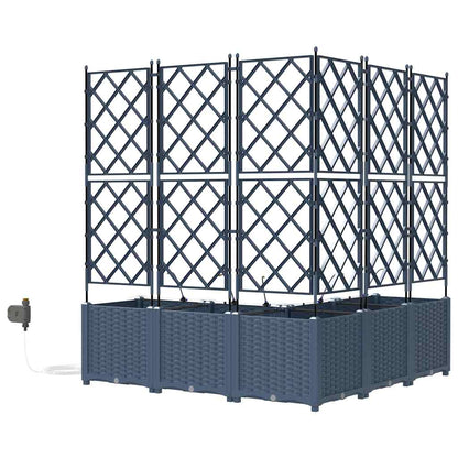 Garden Planter 3 pcs Grey 80 x 80 x 143 cm PP