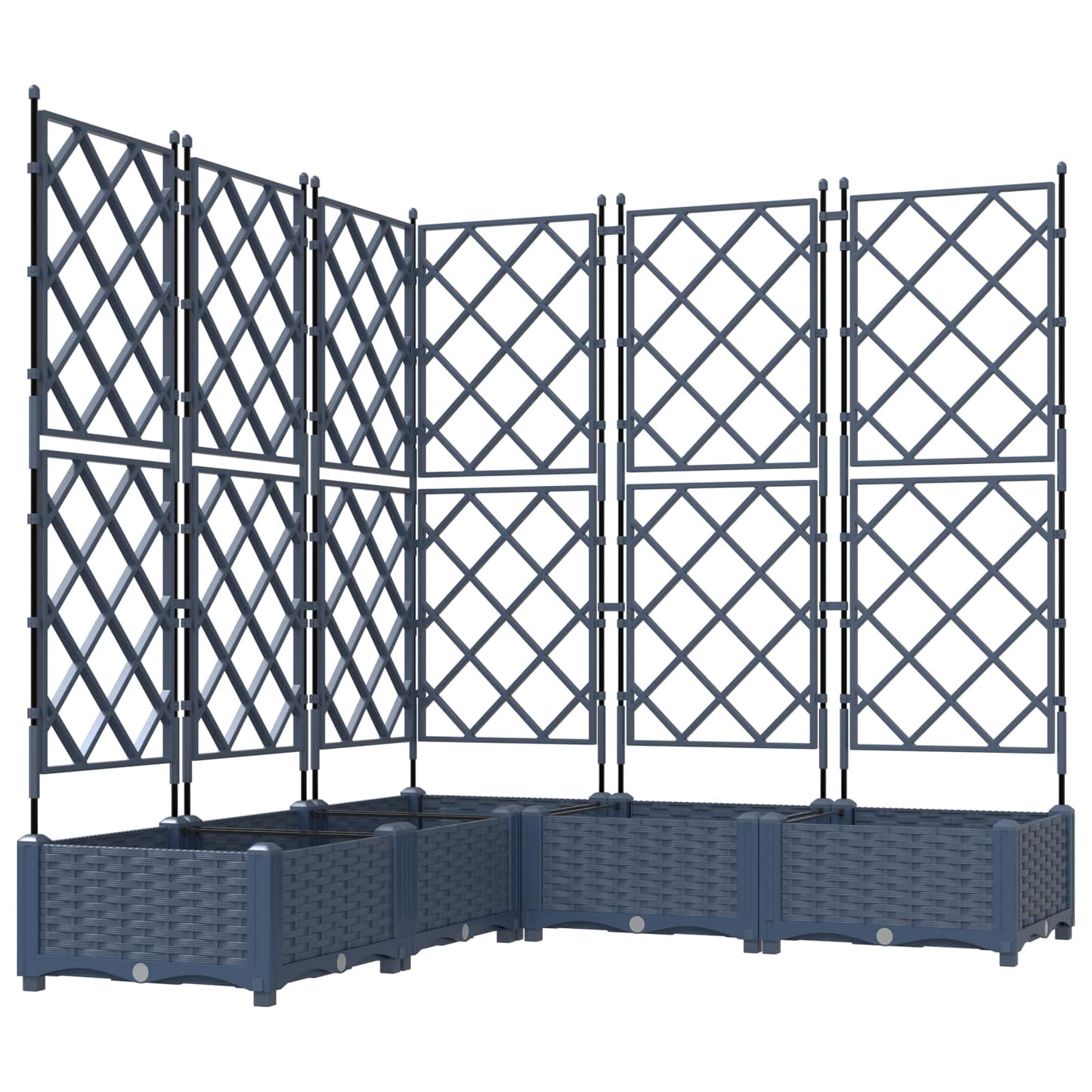 Garden Planter 5 pcs Grey 120 x 120 x 125.5 cm PP