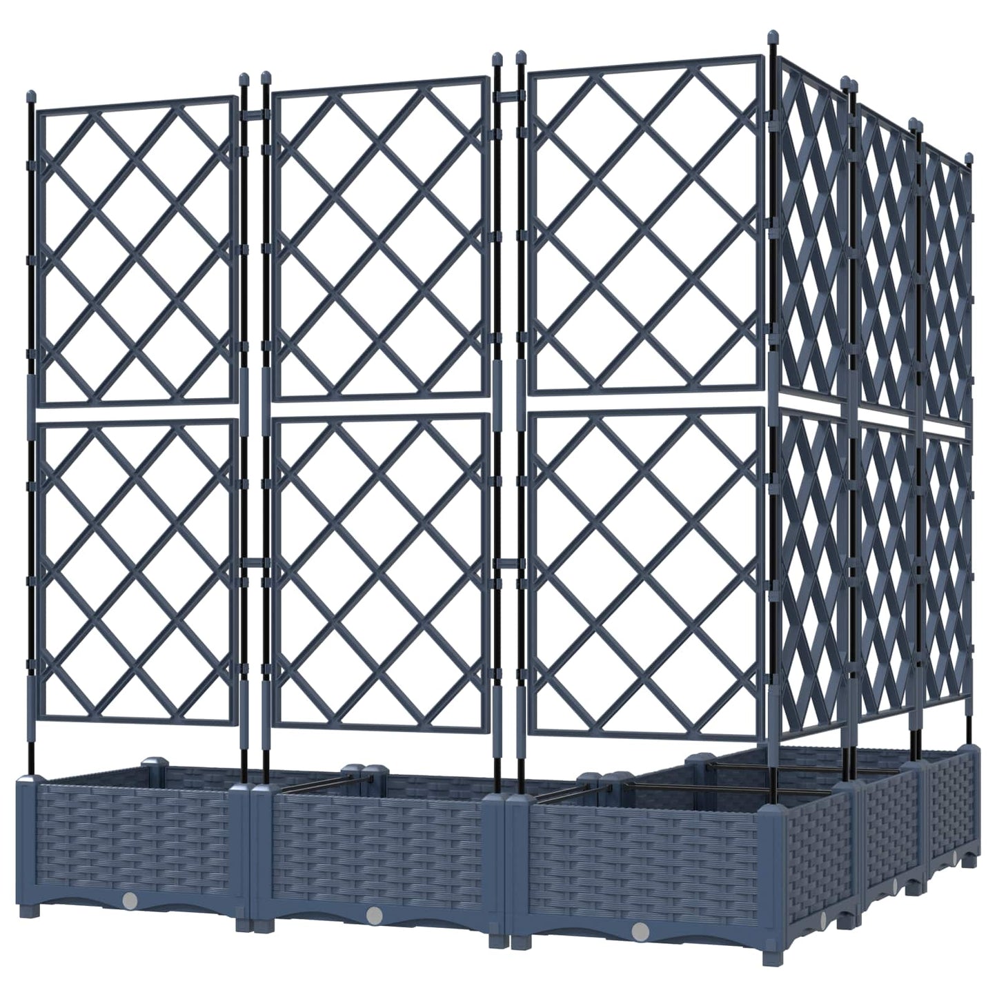 Garden Planter 5 pcs Grey 120 x 120 x 125.5 cm PP