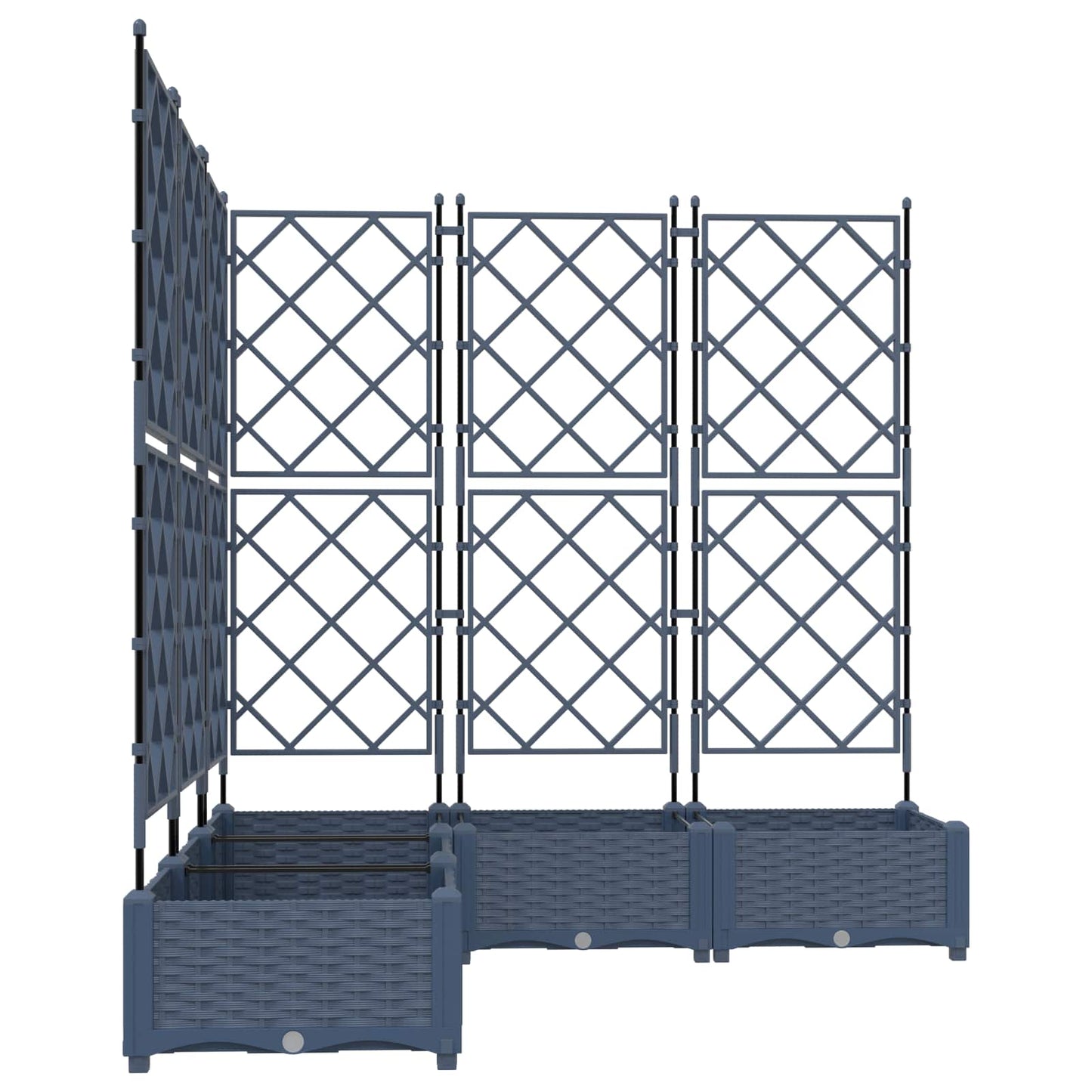 Garden Planter 5 pcs Grey 120 x 120 x 125.5 cm PP
