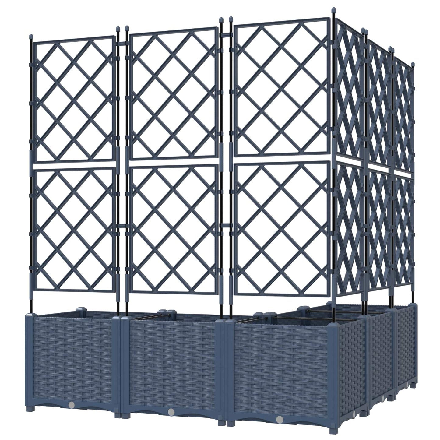 Garden Planter 5 pcs Grey 120 x 120 x 143 cm Plastic
