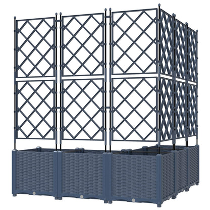 Garden Planter 5 pcs Grey 120 x 120 x 143 cm Plastic
