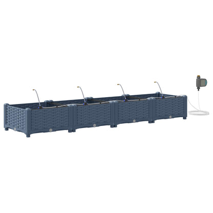 Garden Planter 4 pcs Grey 160 x 40 x 22 cm PP