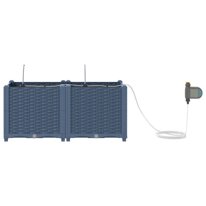 Garden Planter 2 pcs Grey 80 x 40 x 37.5 cm PP