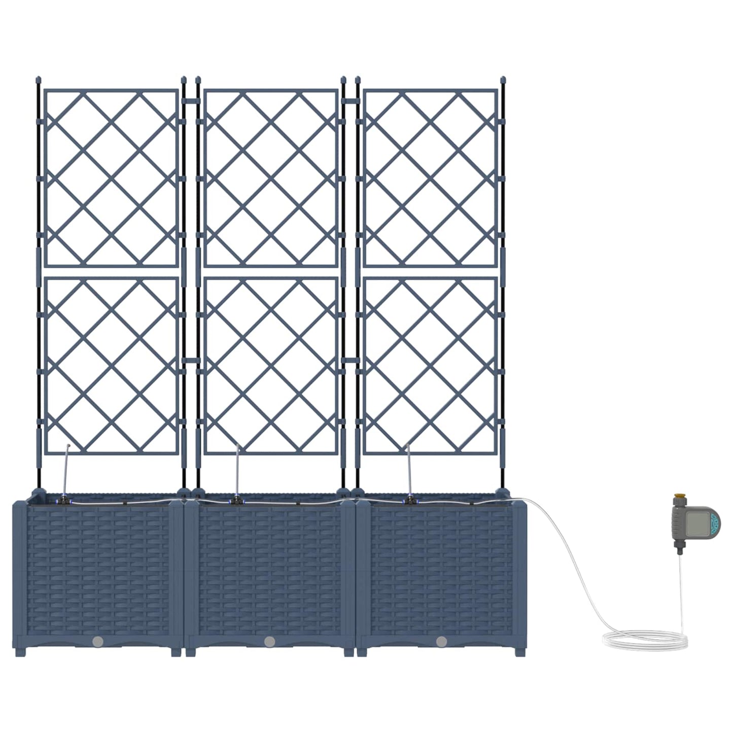 Garden Planter 3 pcs Grey 120 x 120 x 142 cm Steel