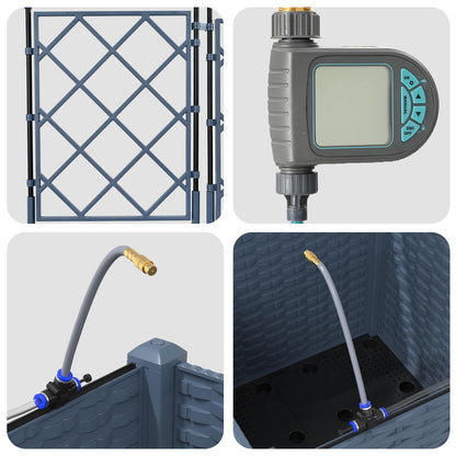 Garden Planter Grey 40 x 40 x 142 cm Steel