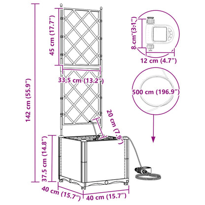 Garden Planter Grey 40 x 40 x 142 cm Steel