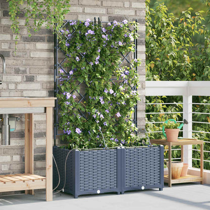 Garden Planter 2 pcs Grey 80 x 40 x 142 cm Plastic