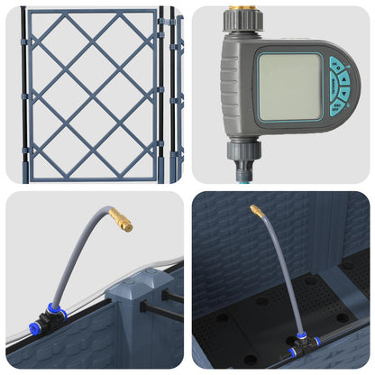 Garden Planter 5 pcs Grey 120 x 120 x 142 cm Steel