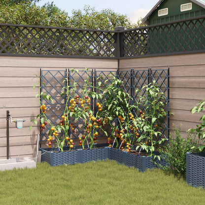 Garden Planter 5 pcs Grey 120 x 120 x 126 cm Plastic