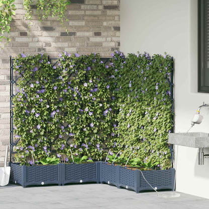 Garden Planter 5 pcs Grey 120 x 120 x 126 cm Plastic