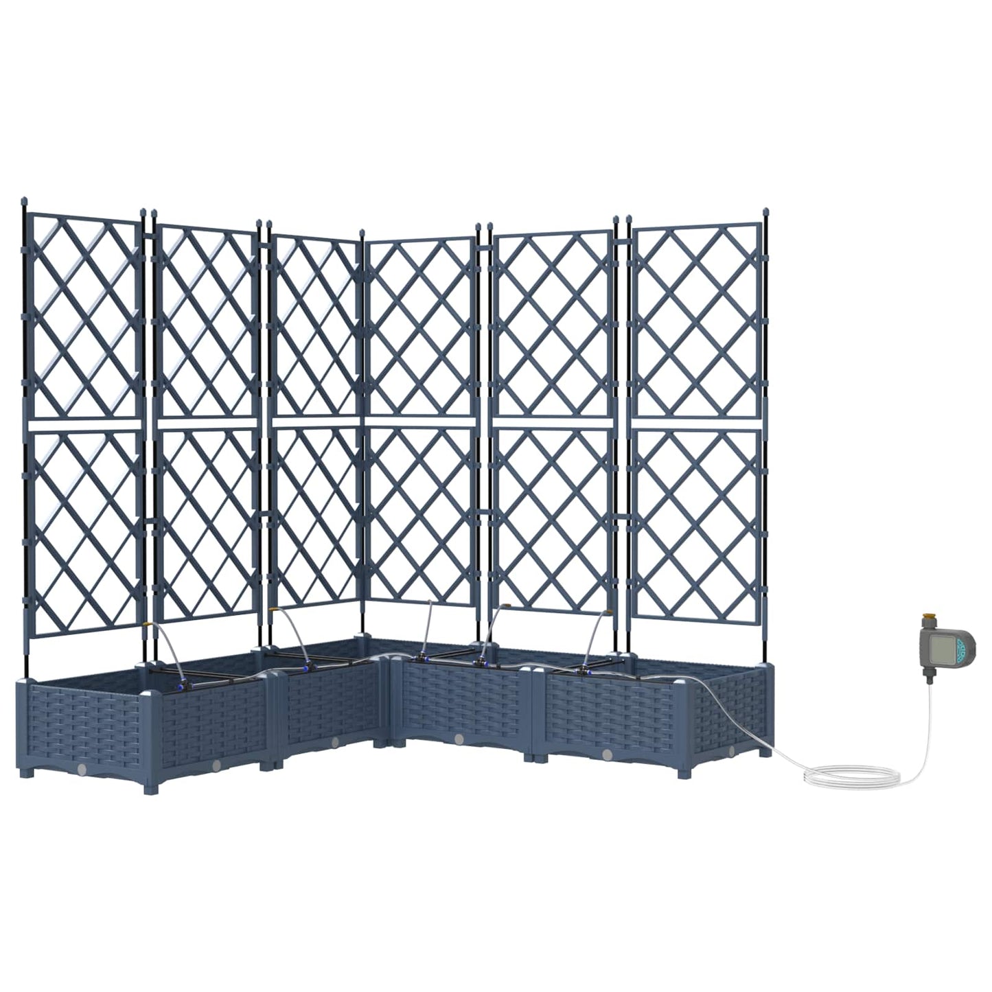 Garden Planter 5 pcs Grey 120 x 120 x 126 cm Plastic