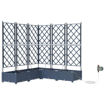 Garden Planter 5 pcs Grey 120 x 120 x 126 cm Plastic