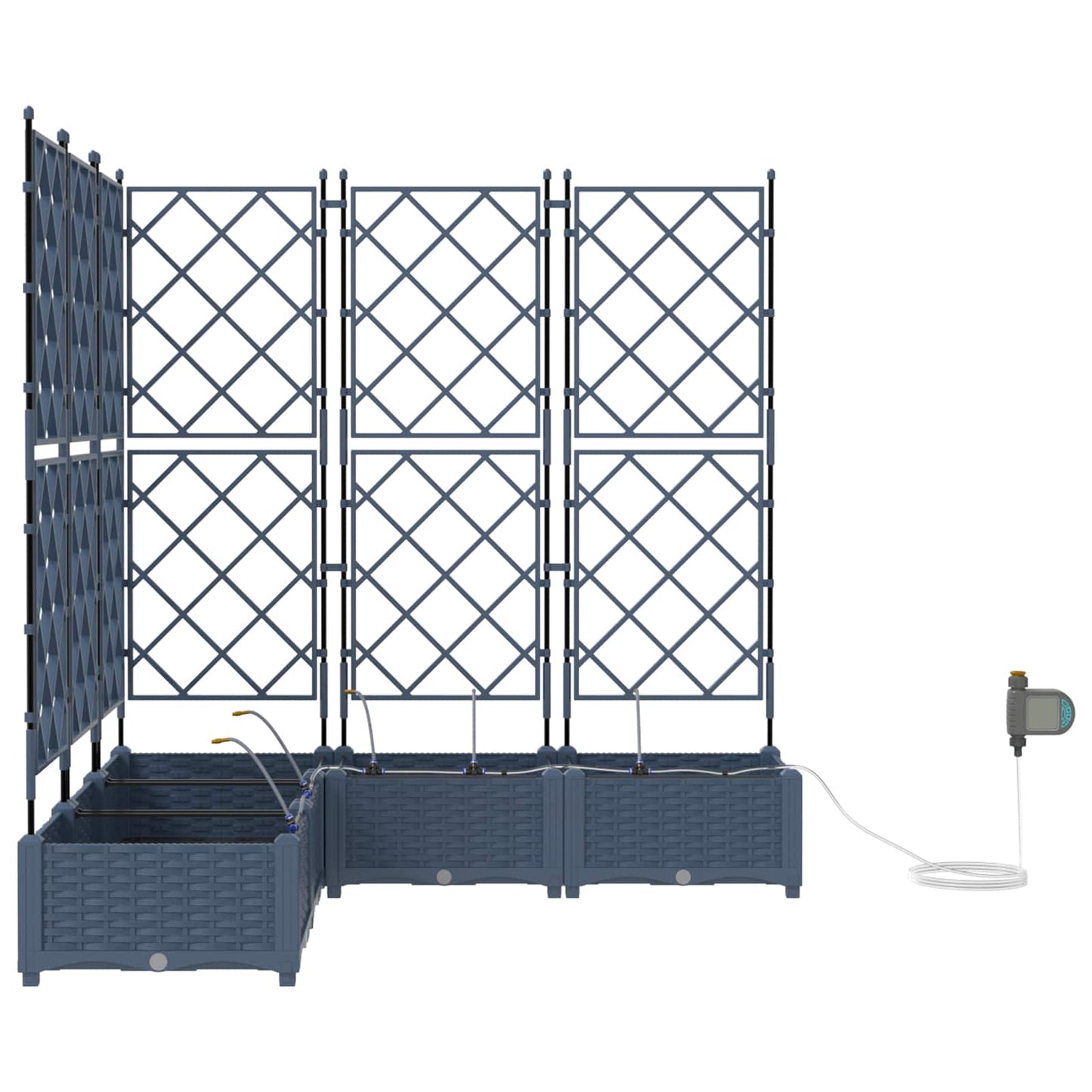 Garden Planter 5 pcs Grey 120 x 120 x 126 cm Plastic