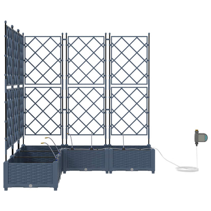 Garden Planter 5 pcs Grey 120 x 120 x 126 cm Plastic