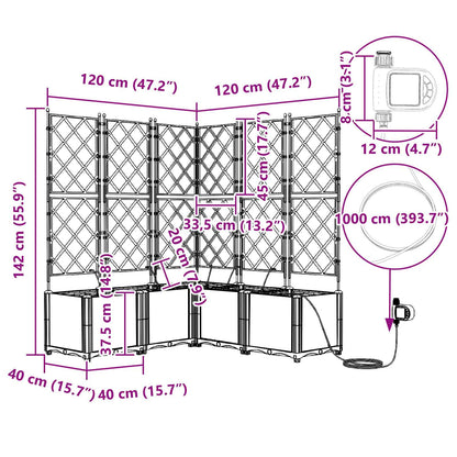 Garden Planter 5 pcs Grey 120 x 120 x 142 cm Steel