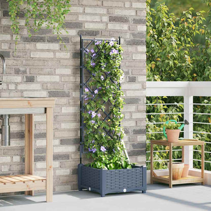 Garden Planter LiGht Grey 40 x 40 x 125.5 cm PP
