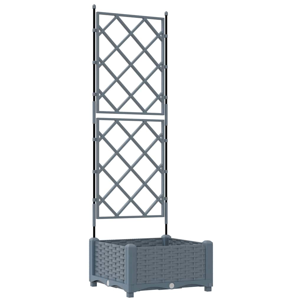 Garden Planter LiGht Grey 40 x 40 x 125.5 cm PP