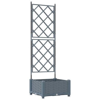 Garden Planter LiGht Grey 40 x 40 x 125.5 cm PP