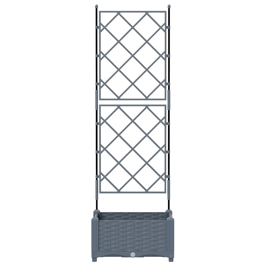 Garden Planter LiGht Grey 40 x 40 x 125.5 cm PP