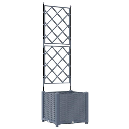 Garden Planter LiGht Grey 40 x 40 x 143 cm PP