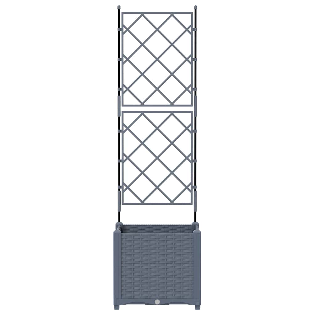 Garden Planter LiGht Grey 40 x 40 x 143 cm PP