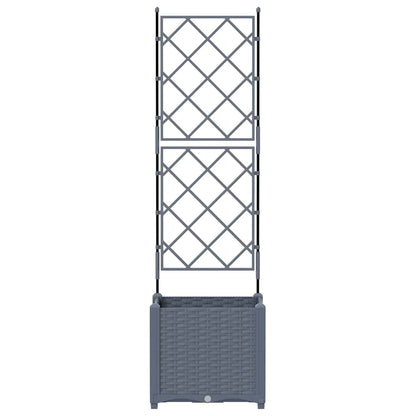 Garden Planter LiGht Grey 40 x 40 x 143 cm PP