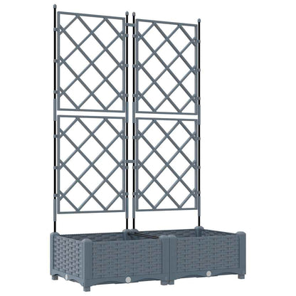 Garden Planter 2 pcs LiGht Grey 80 x 40 x 125.5 cm PP