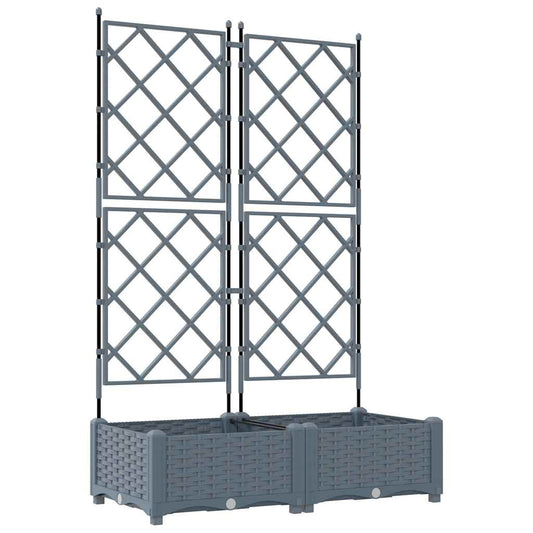 Garden Planter 2 pcs LiGht Grey 80 x 40 x 125.5 cm PP