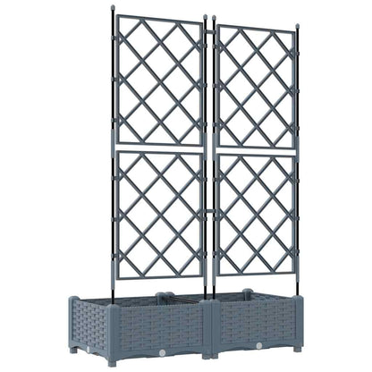 Garden Planter 2 pcs LiGht Grey 80 x 40 x 125.5 cm PP