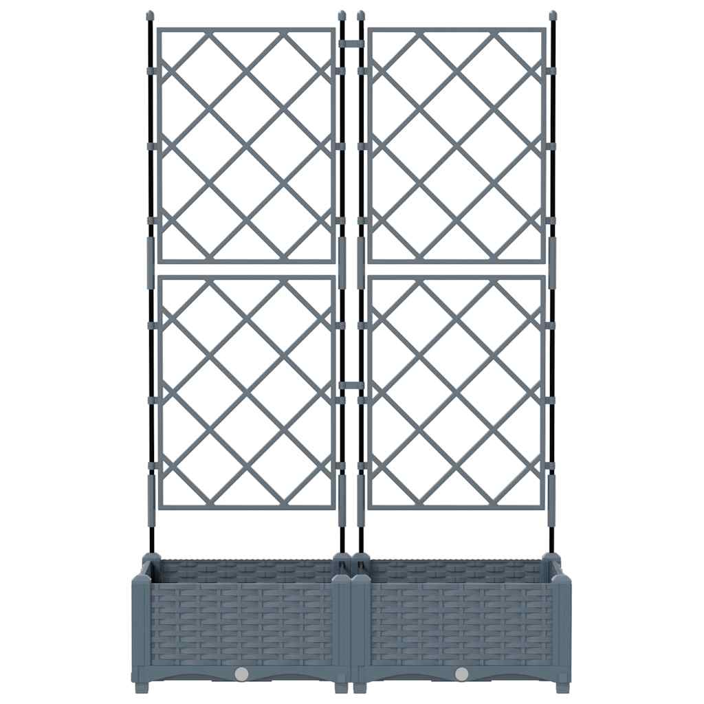 Garden Planter 2 pcs LiGht Grey 80 x 40 x 125.5 cm PP