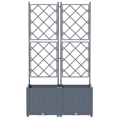 Garden Planter 2 pcs LiGht Grey 80 x 40 x 143 cm PP