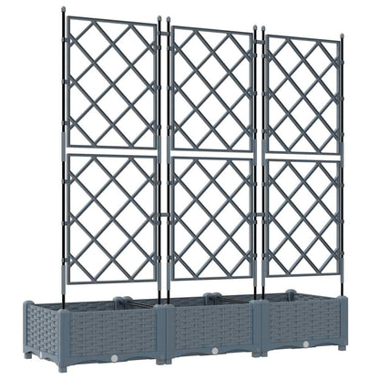 Garden Planter 3 pcs LiGht Grey 120 x 40 x 125.5 cm PP