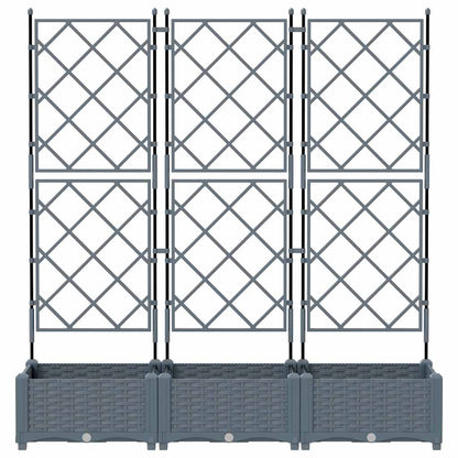 Garden Planter 3 pcs LiGht Grey 120 x 40 x 125.5 cm PP