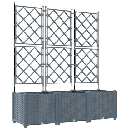 Garden Planter 3 pcs LiGht Grey 120 x 40 x 143 cm PP