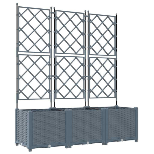 Garden Planter 3 pcs LiGht Grey 120 x 40 x 143 cm PP