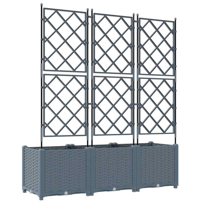 Garden Planter 3 pcs LiGht Grey 120 x 40 x 143 cm PP