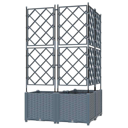 Garden Planter 3 pcs LiGht Grey 80 x 80 x 143 cm PP