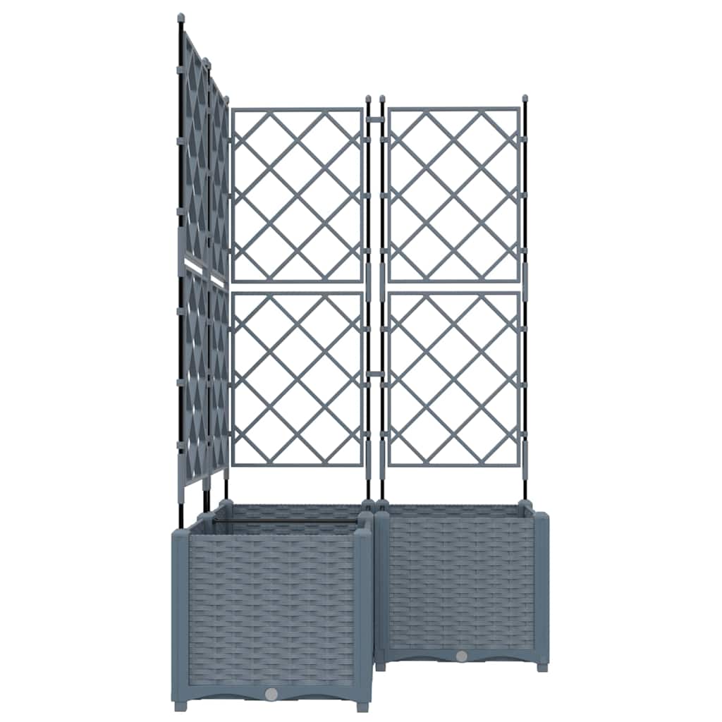 Garden Planter 3 pcs LiGht Grey 80 x 80 x 143 cm PP