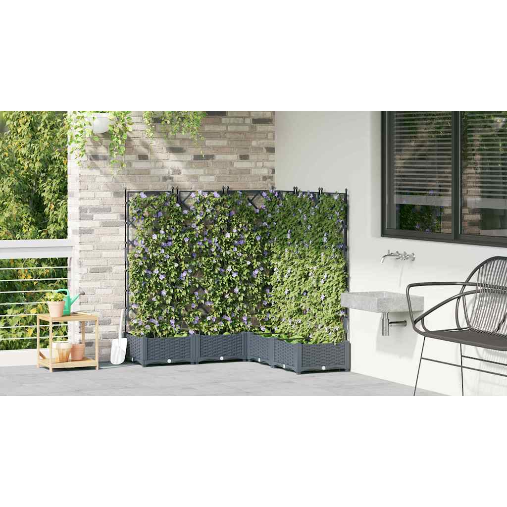 Garden Planter 5 pcs LiGht Grey 120 x 120 x 125.5 cm Plastic
