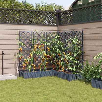 Garden Planter 5 pcs LiGht Grey 120 x 120 x 125.5 cm Plastic