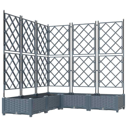 Garden Planter 5 pcs LiGht Grey 120 x 120 x 125.5 cm Plastic