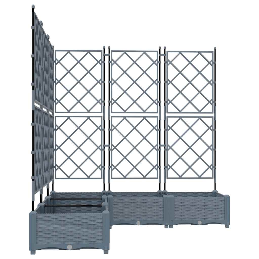 Garden Planter 5 pcs LiGht Grey 120 x 120 x 125.5 cm Plastic