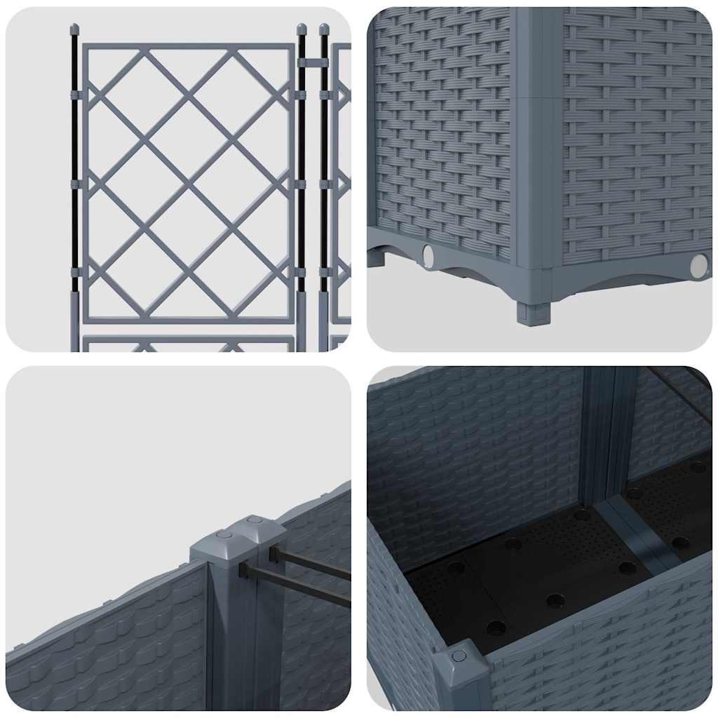 Garden Planter 5 pcs LiGht Grey 120 x 120 x 143 cm Plastic