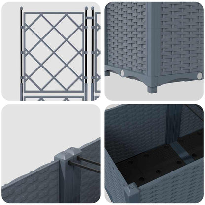 Garden Planter 5 pcs LiGht Grey 120 x 120 x 143 cm Plastic