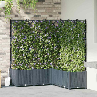 Garden Planter 5 pcs LiGht Grey 120 x 120 x 143 cm Plastic