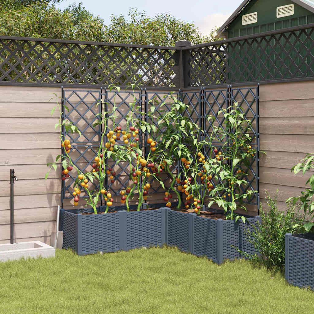 Garden Planter 5 pcs LiGht Grey 120 x 120 x 143 cm Plastic