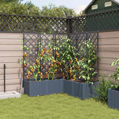 Garden Planter 5 pcs LiGht Grey 120 x 120 x 143 cm Plastic